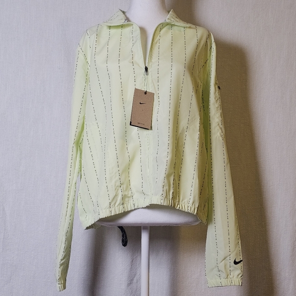 NWT Nike Dri-FIT Icon Clash Pinstripe Barely Volt Windrunner Zip Jacket LG $90 - Picture 2 of 14